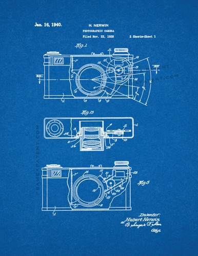 Photographic camera patent - photographic,